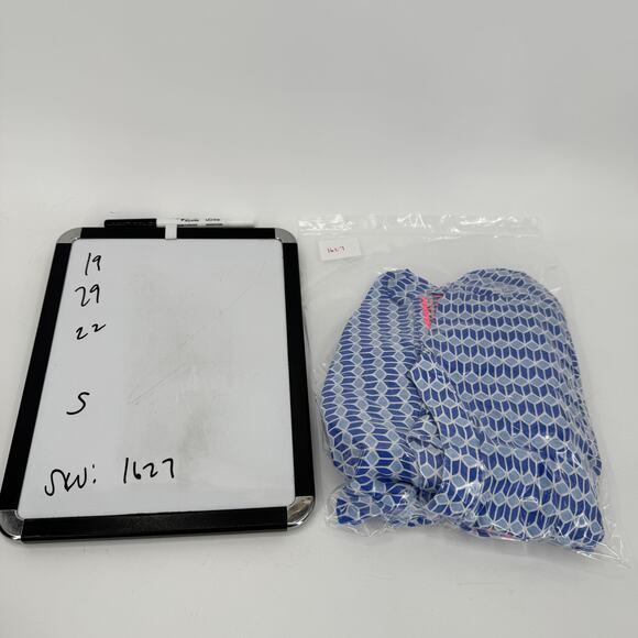 Tori Richard Blouse Womens Small Coastal Blue Popover Long Roll Tab Sleeves - Picture 8 of 8